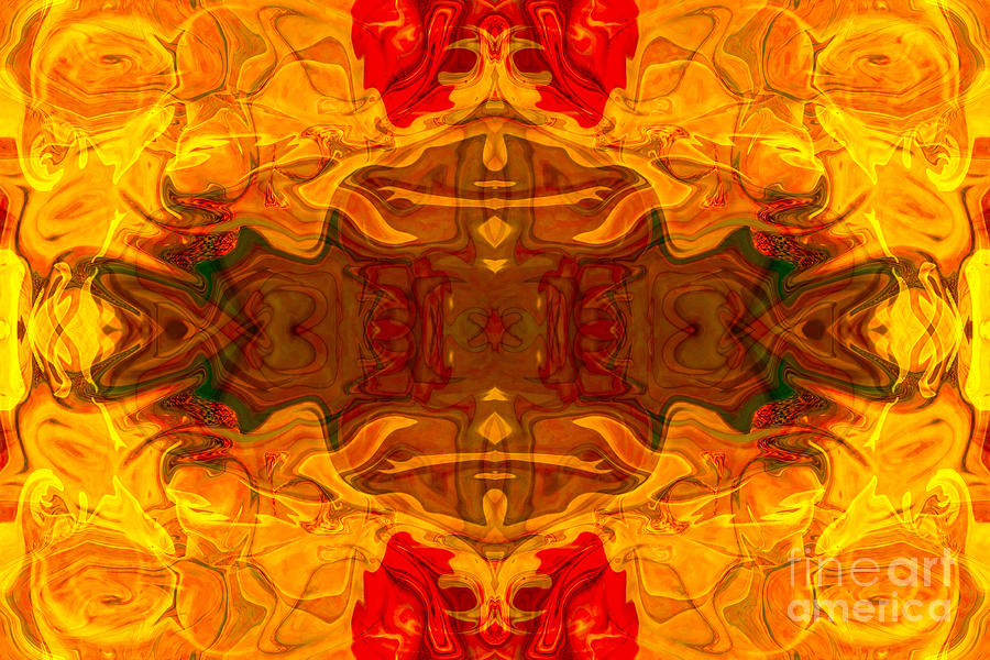Fire in the Sky Abstract Pattern Artwork Digital Art by Omaste Witkowski