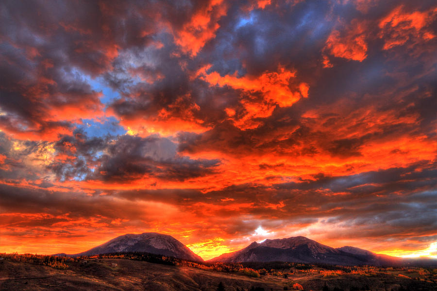 Mountain Photograph - Fire in the Sky by Scott Mahon