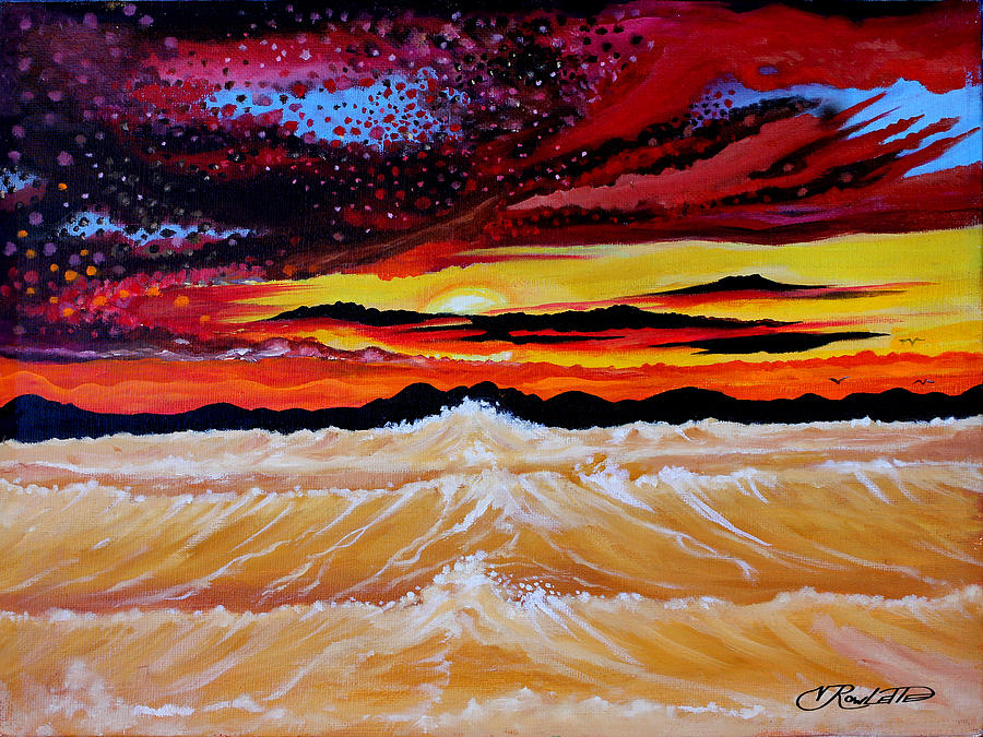 Fire In The Sky Painting by Vernon Rowlette - Fine Art America