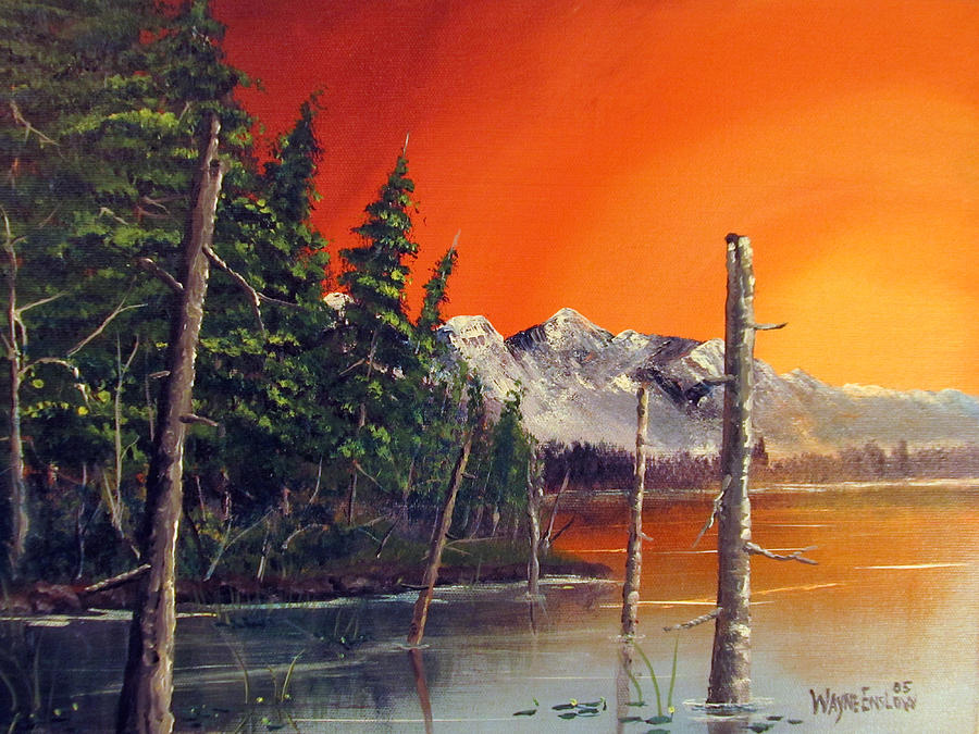Fire Lake Painting by Wayne Enslow