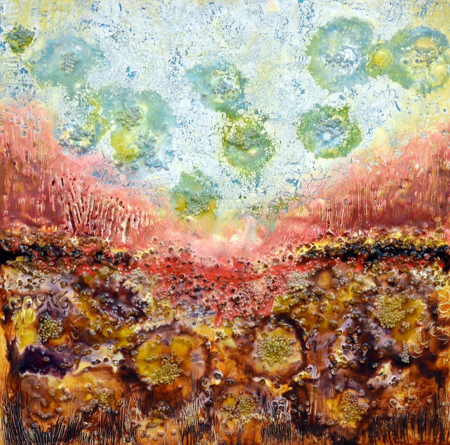 Landscape Painting - Fire Land 3 by Leyla Munteanu