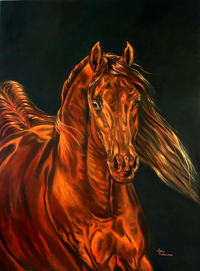 Horse Painting - Fire by Leena Pekkalainen