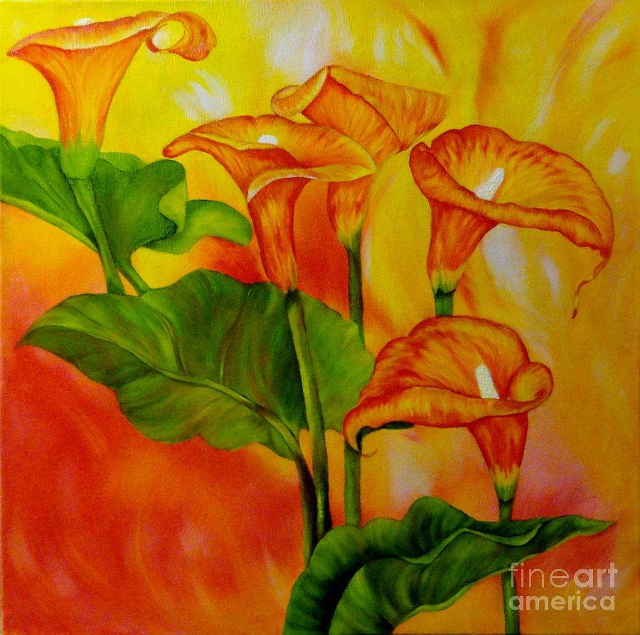 Fire Lilies Painting