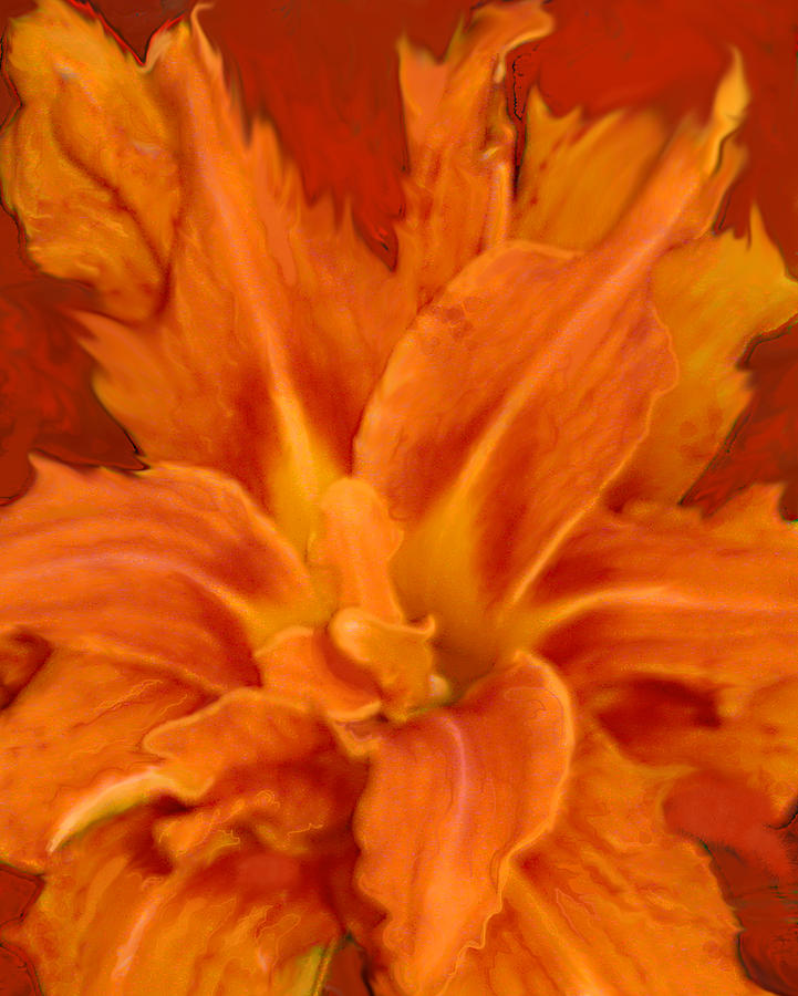 Fire Lily Painting by Anne Cameron Cutri