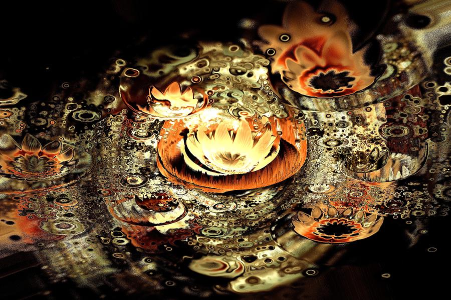 Fire Lotus Digital Art by Anastasiya Malakhova