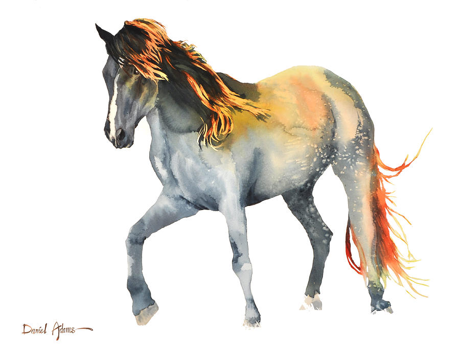 Horse Painting - Fire Mane by Daniel Adams