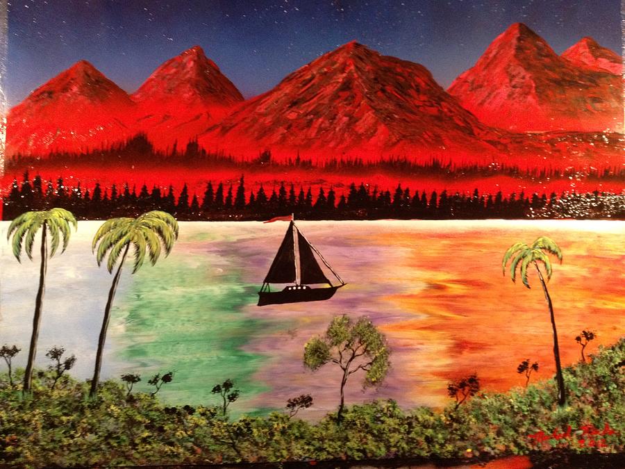 Fire Mountain Painting by Michael Rucker