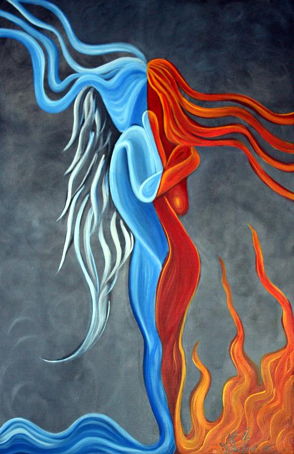 Nude Painting - Fire N Ice by Laura Barbosa
