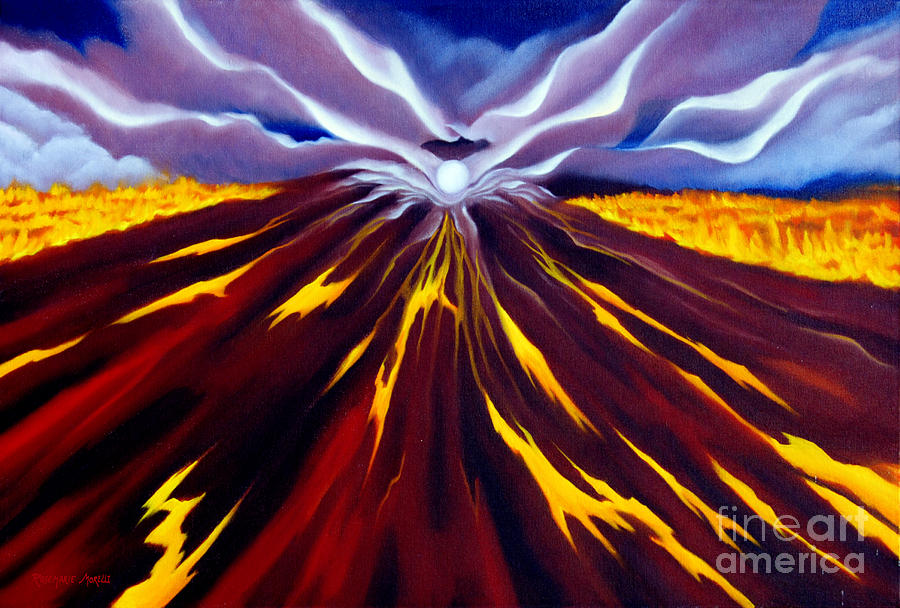 Fire of Pele Painting by Rosemarie Morelli