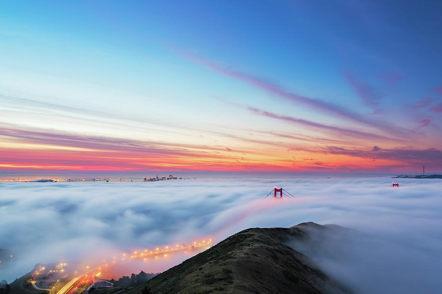 Fire On Fog Photograph by Ropelato Photography; Earthscapes