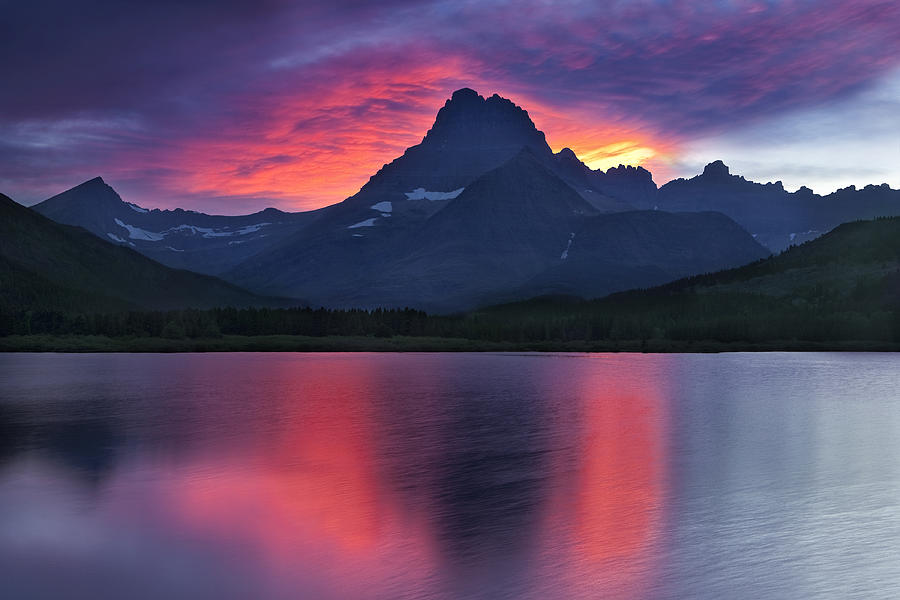 Glacier National Park Photograph - Fire on the Mountain by Andrew Soundarajan