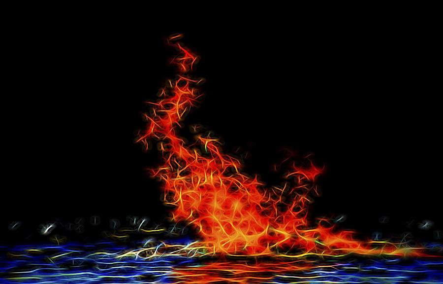 Fire On Water 1 Digital Art by William Horden