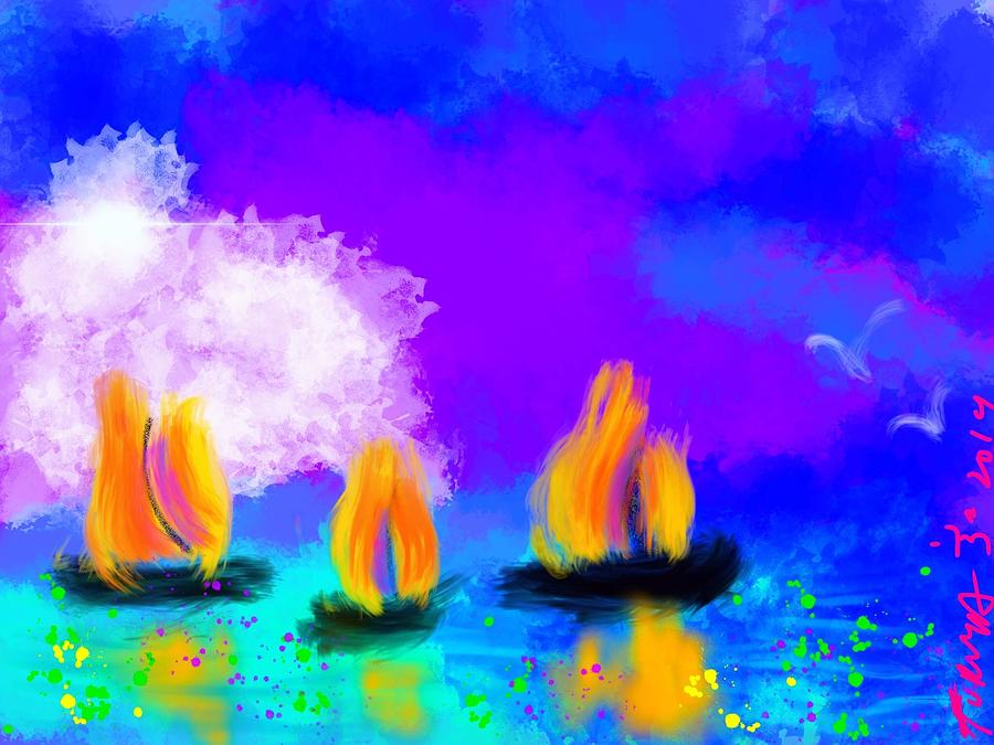 Fire Sails Digital Art by Greg Liotta