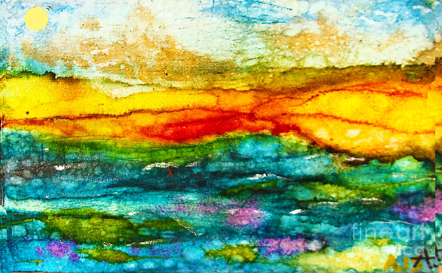 Fire Sky Painting by Alene Sirott-Cope