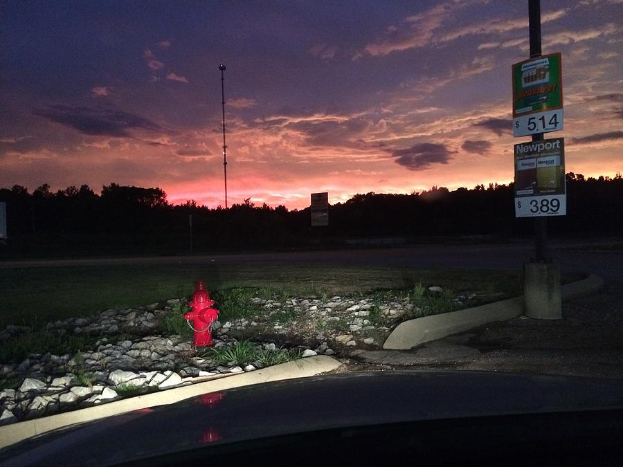 Fire Sky and Fire Hydrant Photograph by Steve Sommers