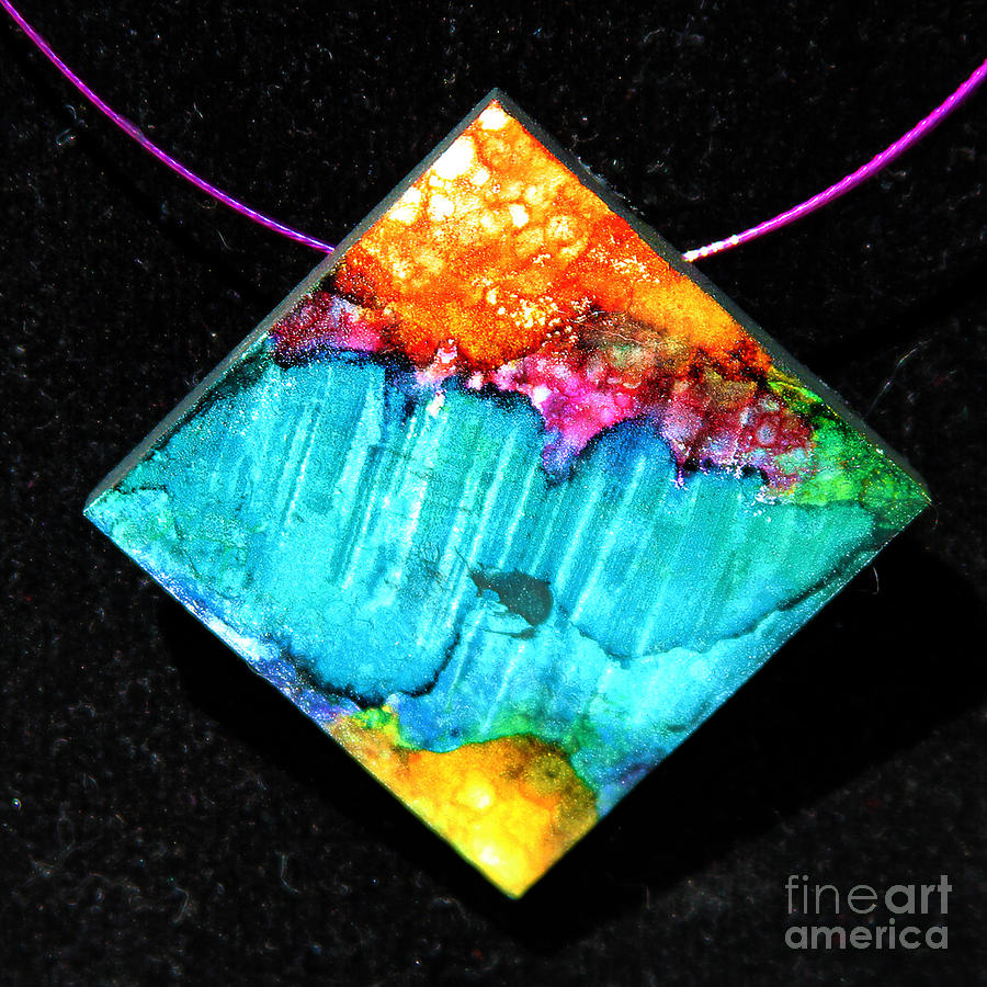 Fire Sky Necklace Painting by Alene Sirott-Cope