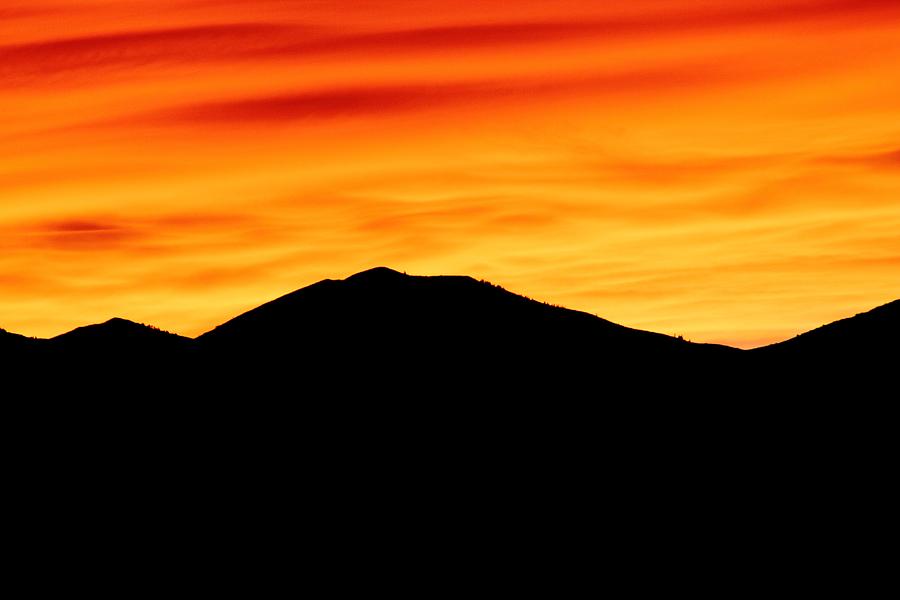 Fire Sunset On Utah Oquirrh Mountains Photograph by Tracie Schiebel