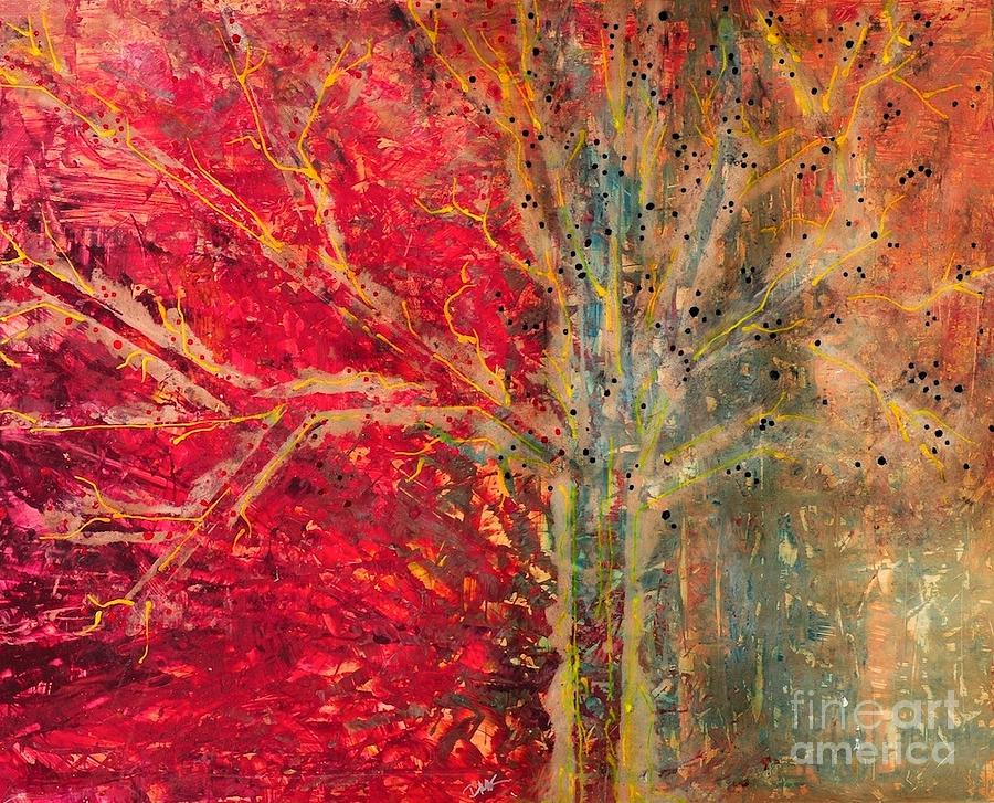 Fire Tree Painting by DM Kent - Fine Art America