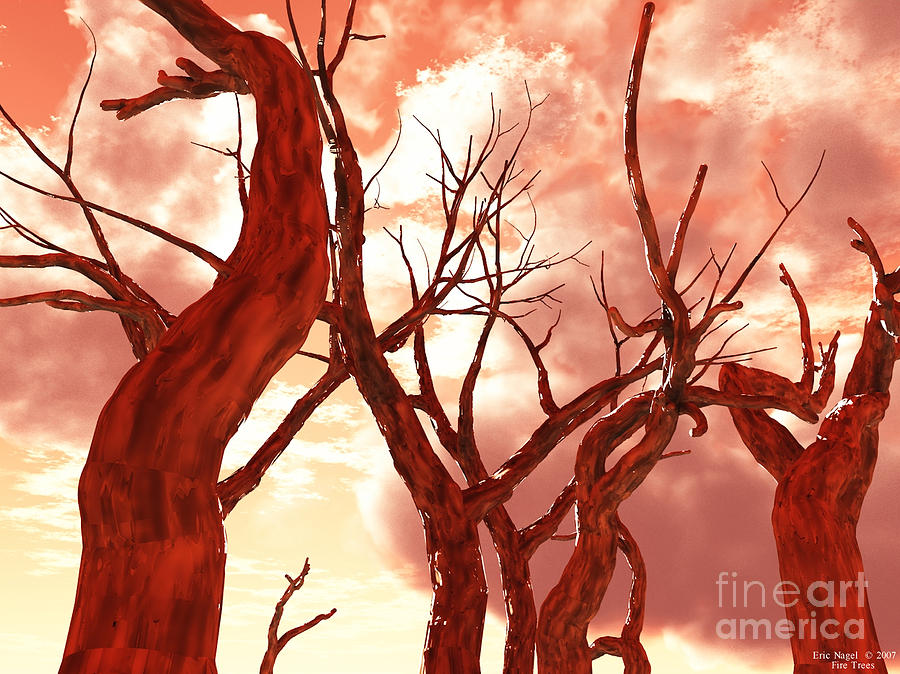 Fire Trees Digital Art by Eric Nagel