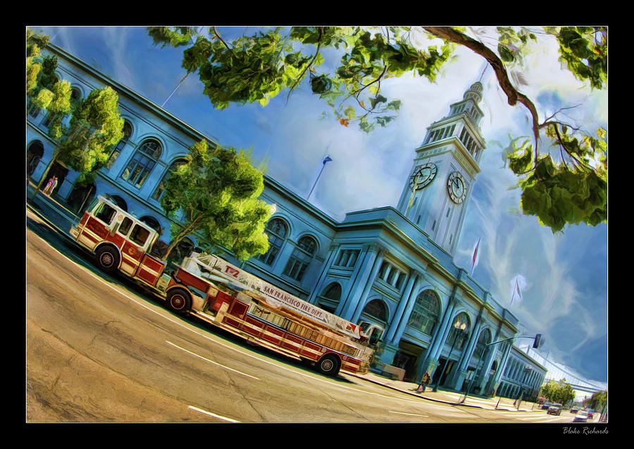 Fire Truck And Ferry Building Photograph by Blake Richards