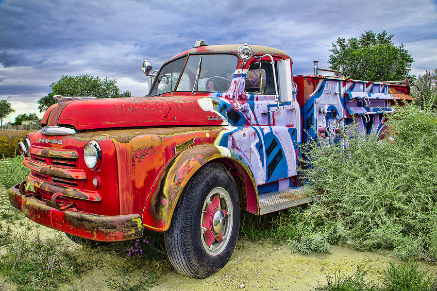 Santa Fe Photograph - Fire Truck Blues by Steven Bateson
