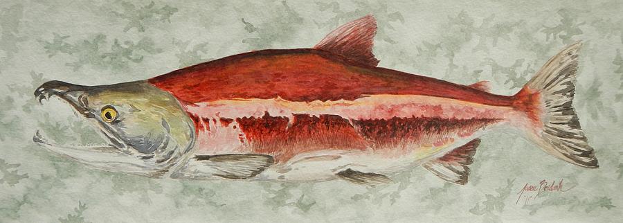 Fish Painting - Fire Truck by Jbs Water on Cotton Fish Painting - Fire Truck by Jbs Water on Cotton