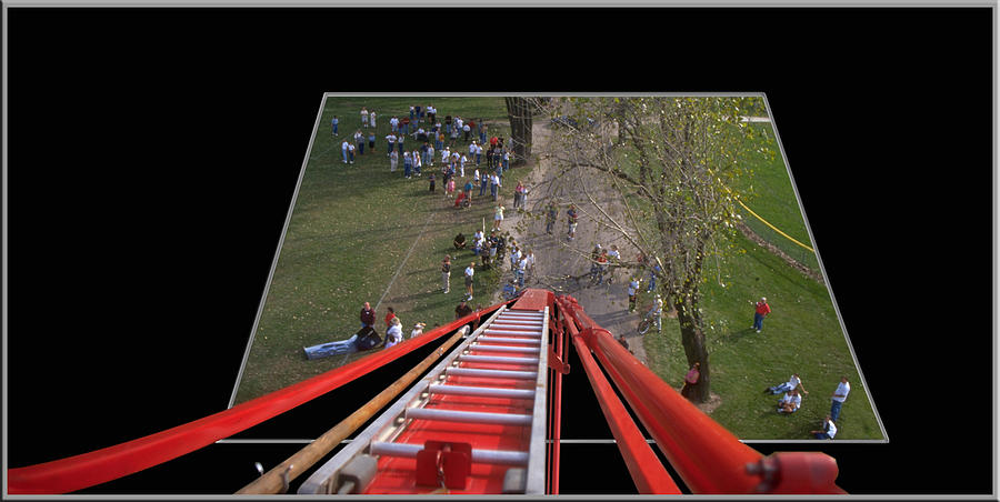 Transportation Photograph - Fire Truck Ladder Out of Bounds by Thomas Woolworth