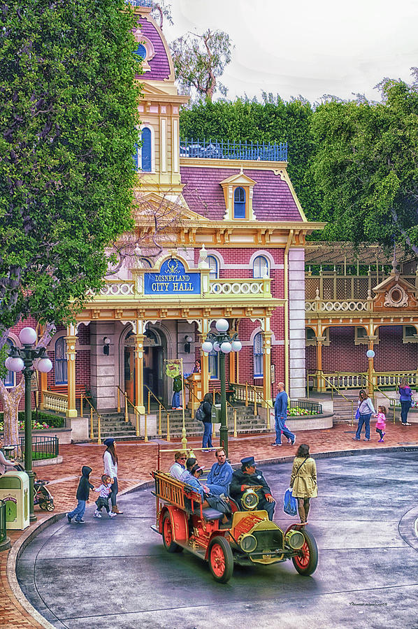 Castle Photograph - Fire Truck Main Street Disneyland by Thomas Woolworth