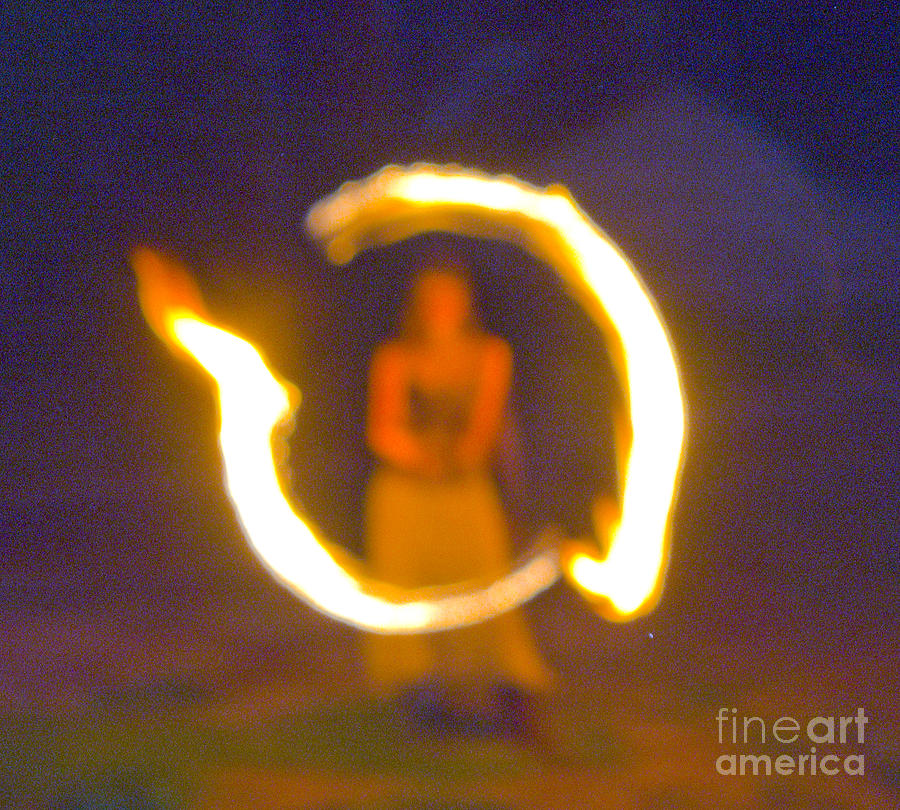 Fire Twirler Alone Photograph by Gerald Grow