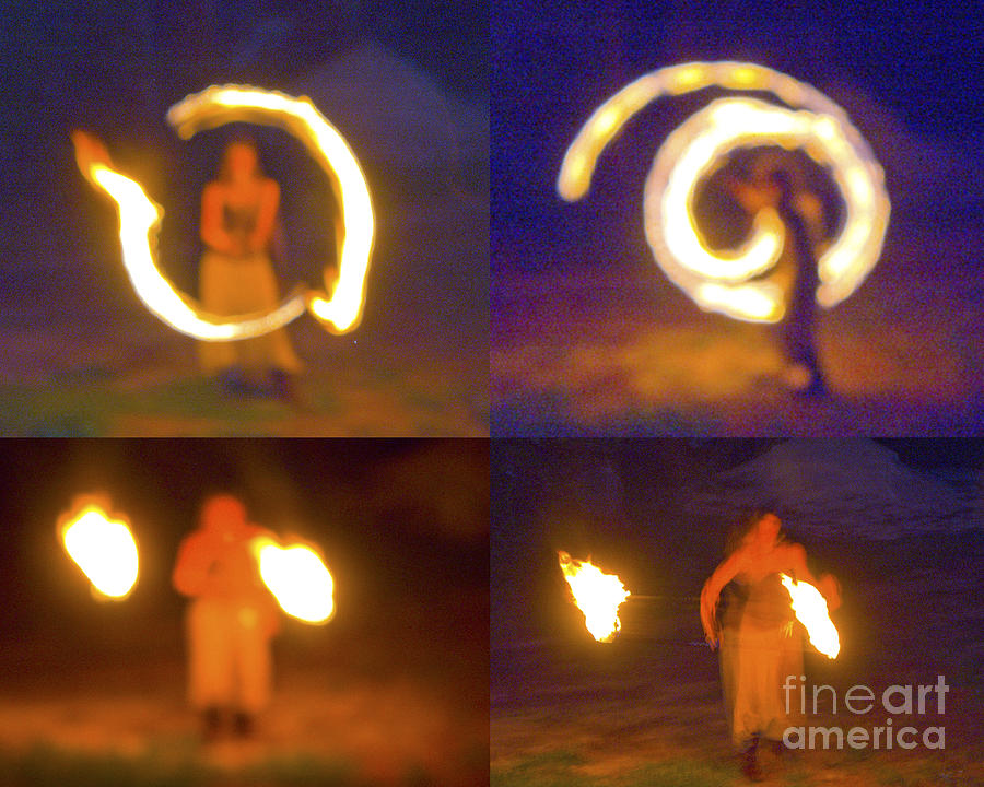 Fire Twirlers Photograph by Gerald Grow