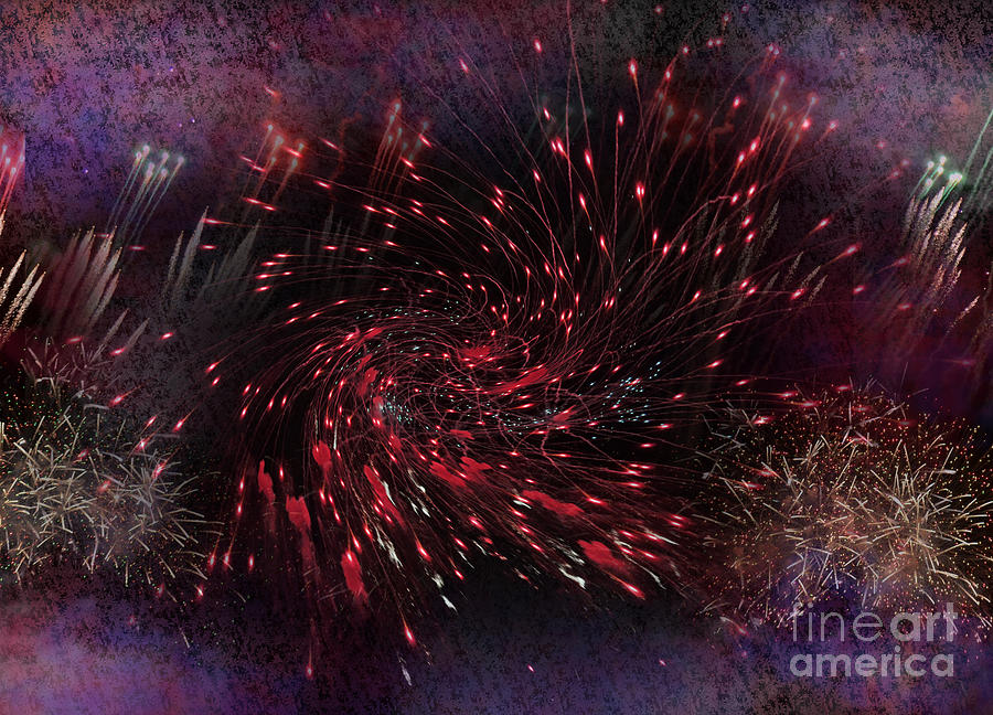 Fire Works Across the Sky II Altered Photograph by Jim Fitzpatrick