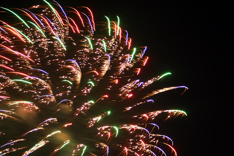 Abstract Photograph - Fire works on the fourth of July in Montana by Larry Stolle