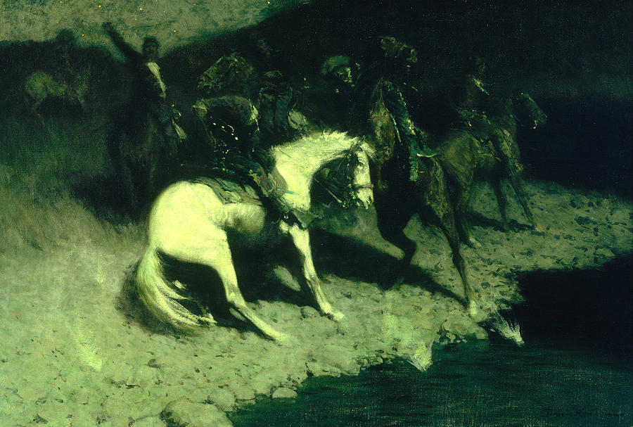 Fired On Painting by Frederic Remington