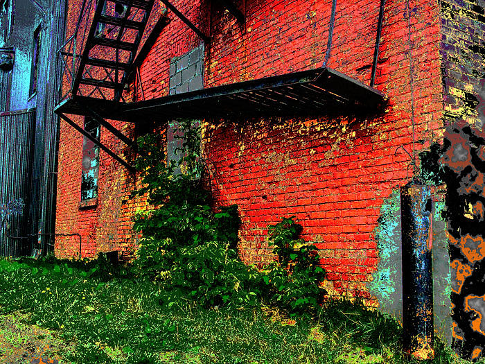 Fireescape on Orange Photograph by Alastair  MacKay