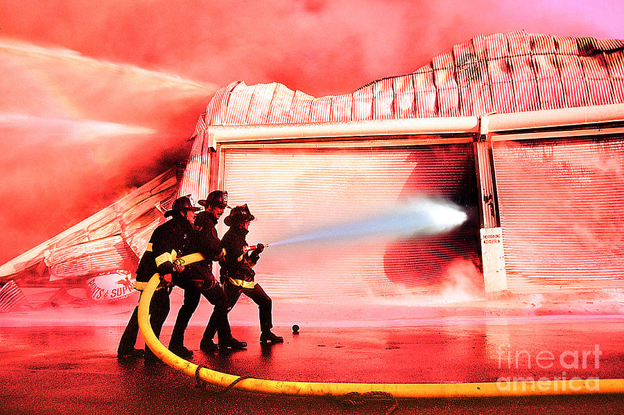 Firefighting Graphic Photograph by Wernher Krutein