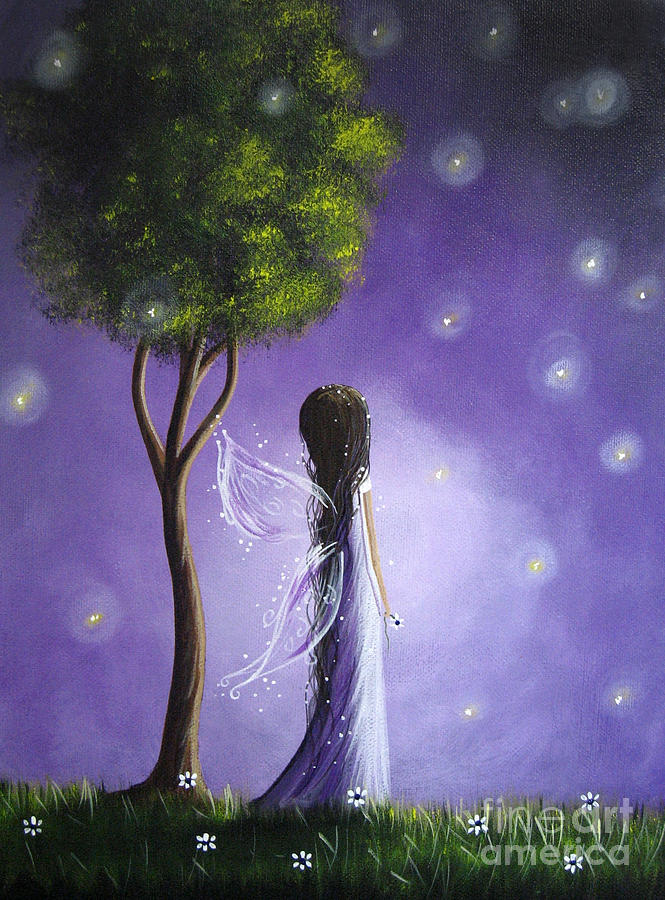 Original Fairy Art by Shawna Erback Painting by Moonlight Art Parlour