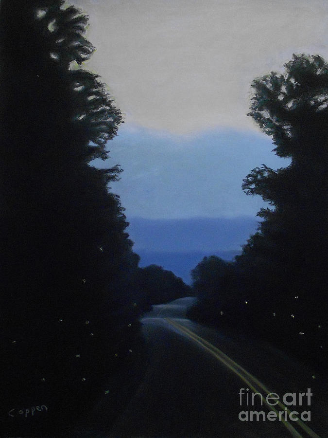 Night Scenes Painting - Firefly Walk by Robert Coppen