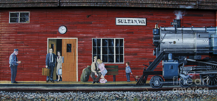 Train Station Mural Sultan Washington 3 Photograph by Bob Christopher