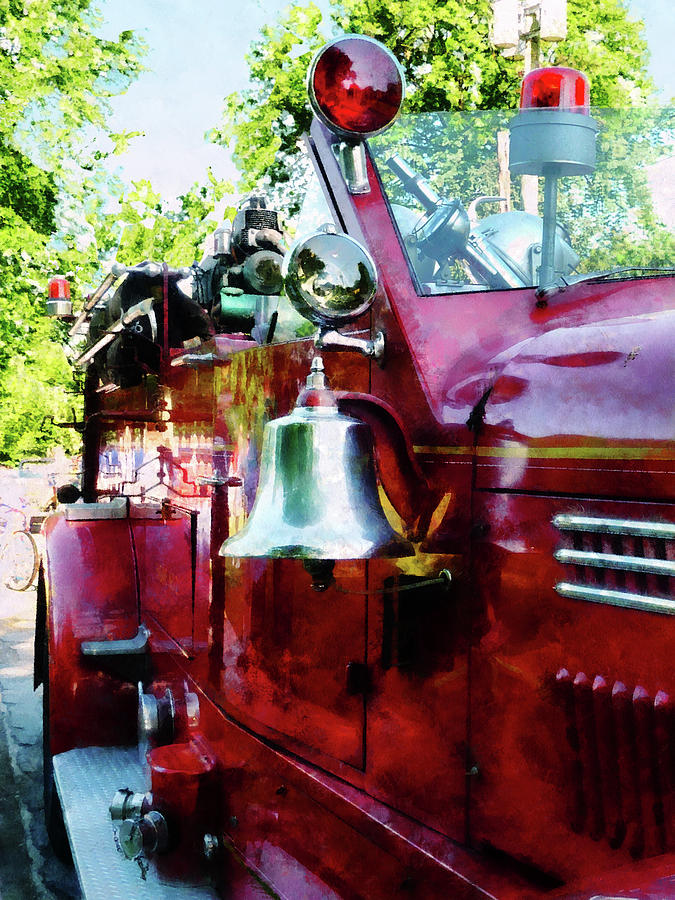 Firefighters Photograph - Fireman - Bell on Fire Engine by Susan Savad