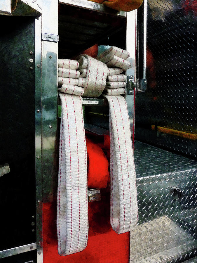 Fireman - Closeup of Fire Hoses Photograph by Susan Savad
