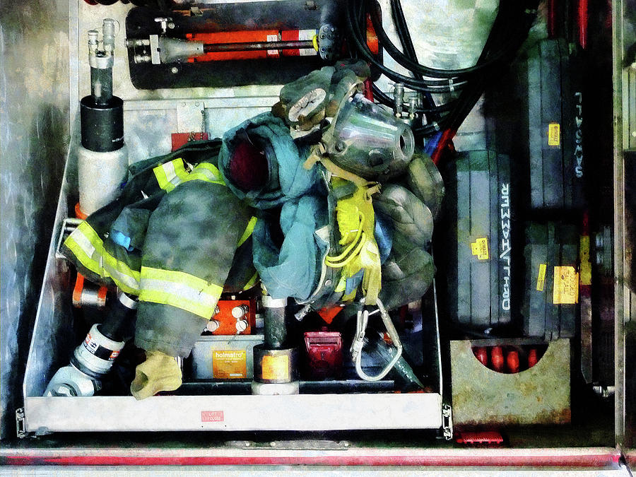 Firefighters Photograph - Fireman - Fire Engine Gear by Susan Savad
