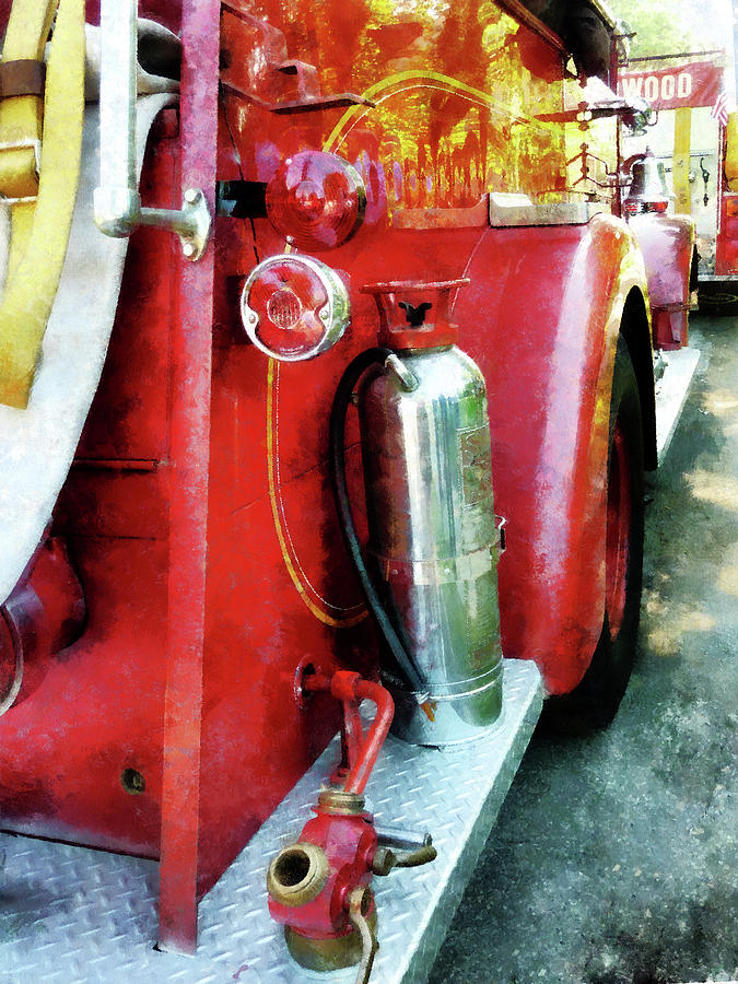 Fireman - Fire Extinguisher on Fire Truck Photograph by Susan Savad
