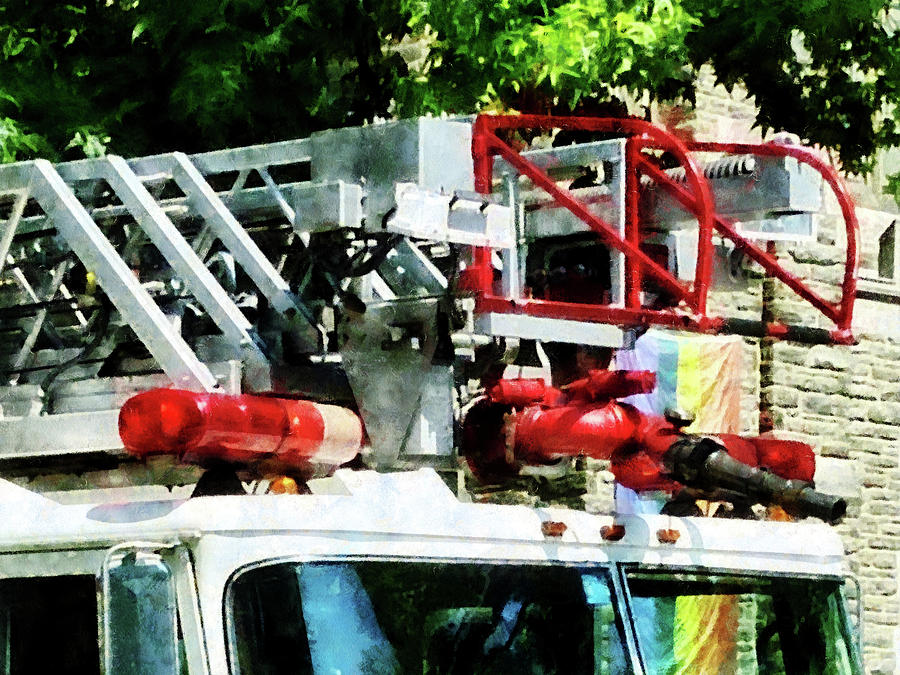 Fireman - Fire Truck Ladder Photograph by Susan Savad