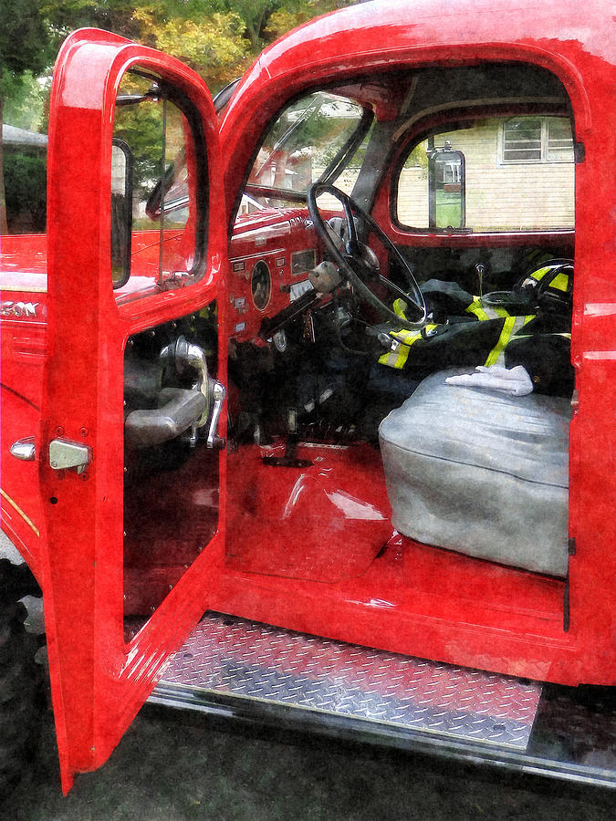 Fireman - Fire Truck With Firemans Uniform Photograph by Susan Savad