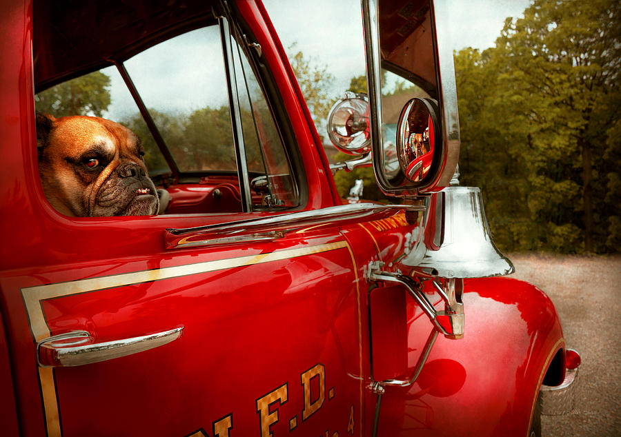 Vintage Photograph - Fireman - Mack  by Mike Savad