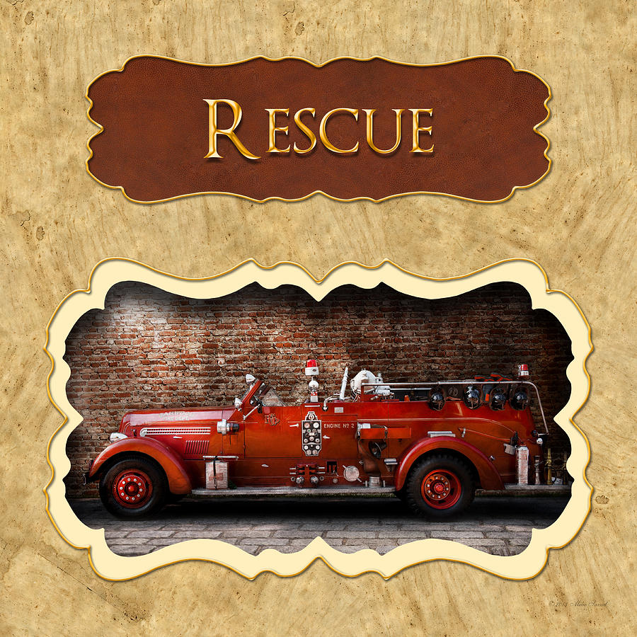 Vintage Photograph - Fireman - Rescue - Police by Mike Savad