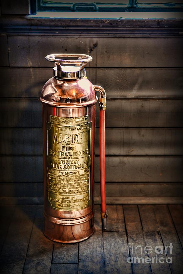 Vintage Photograph - Fireman - Vintage Fire Extinguisher by Paul Ward