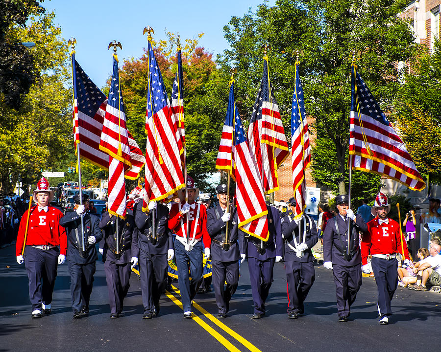 Firemen Marching in a Parade Photograph by John Franco Fine Art America