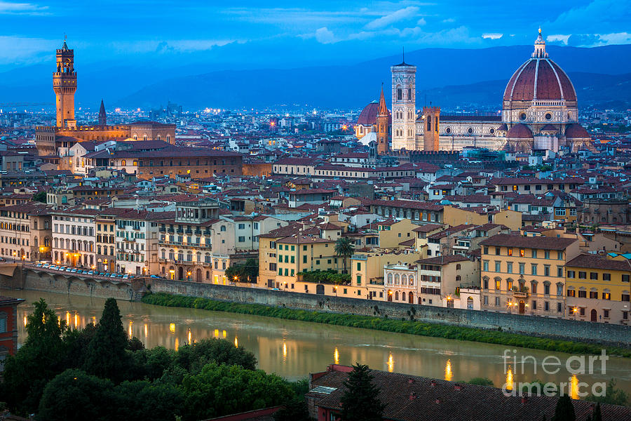 Architecture Photograph - Firenze by Night by Inge Johnsson