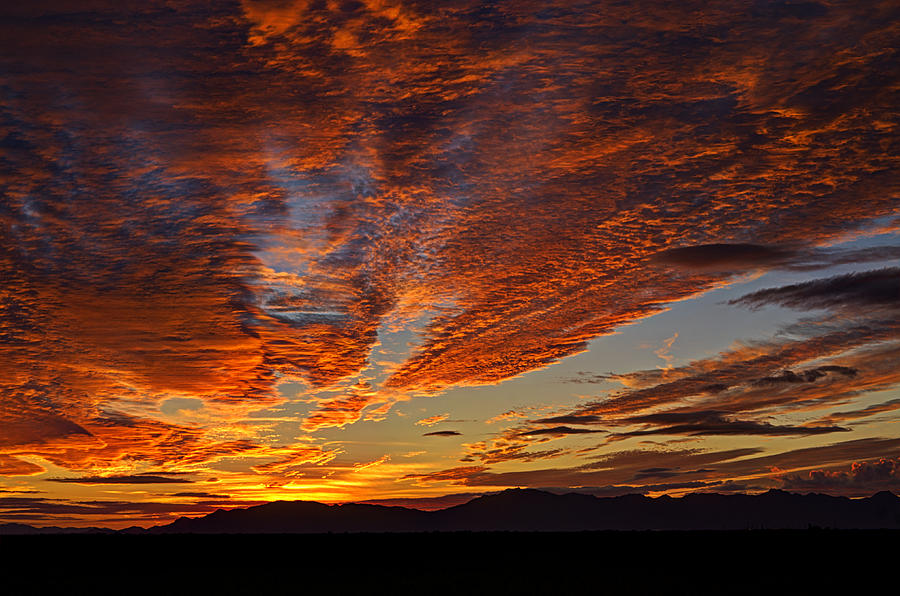 Sunset Photograph - Firery Desert Skies  by Saija Lehtonen